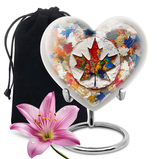 heart-shaped mapple leaf urn