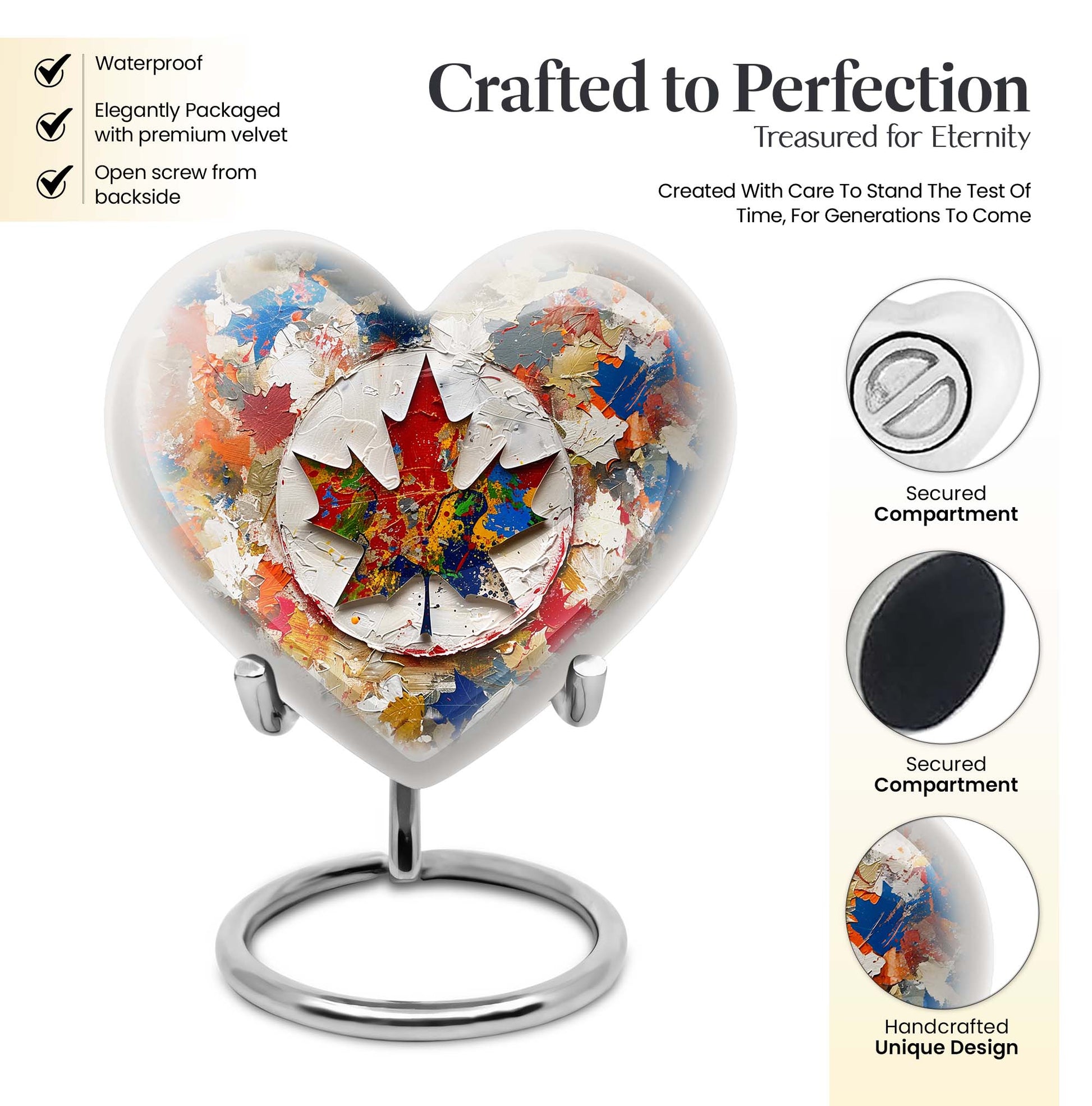 heart-shaped mapple leaf urn