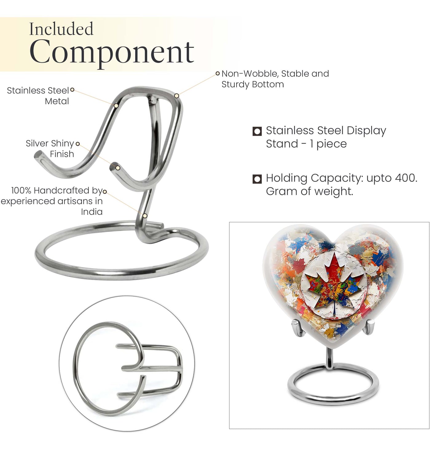 heart-shaped mapple leaf urn