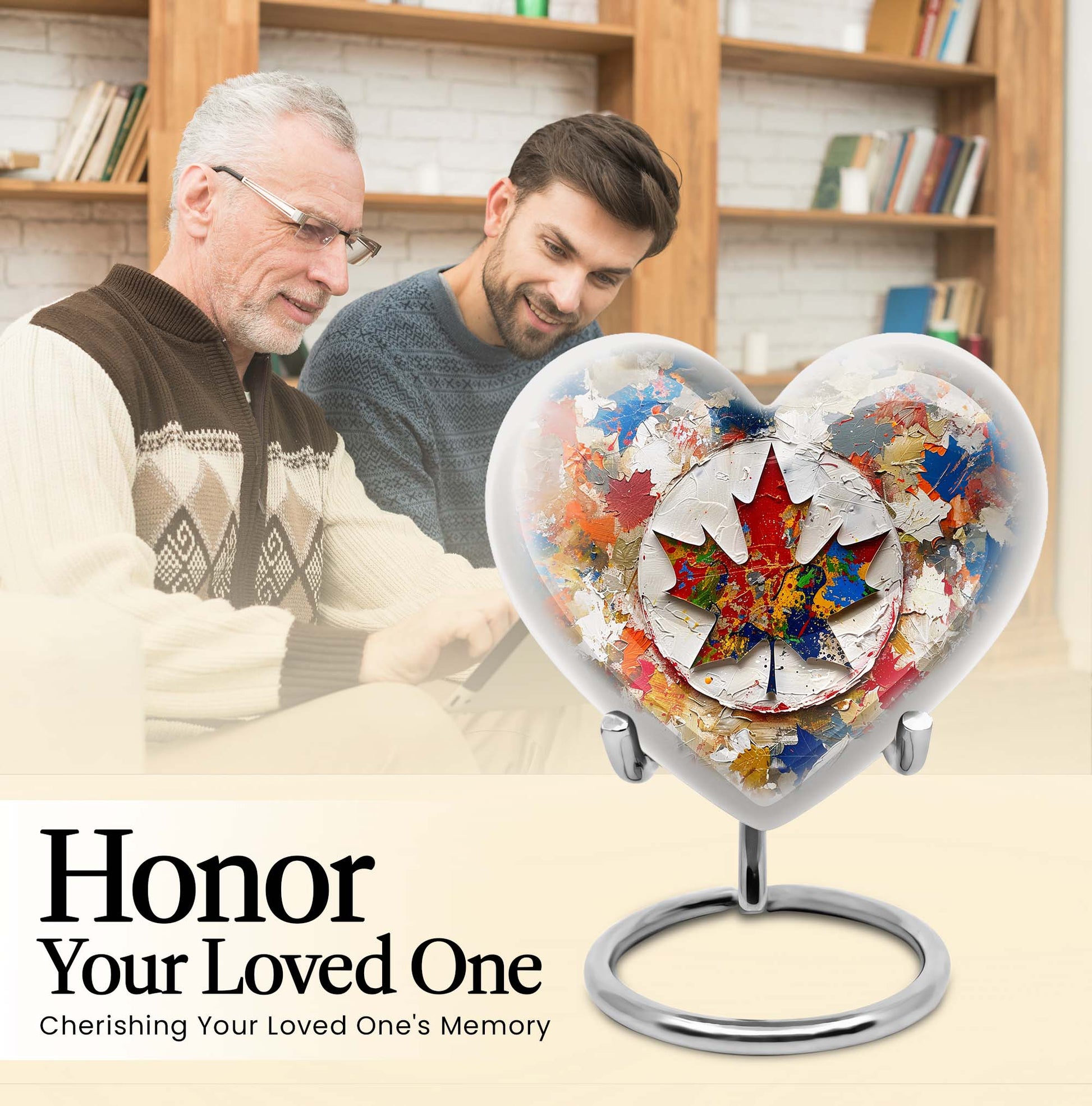 heart-shaped mapple leaf urn