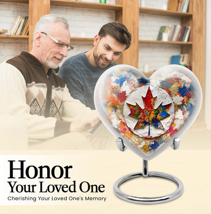 heart-shaped mapple leaf urn