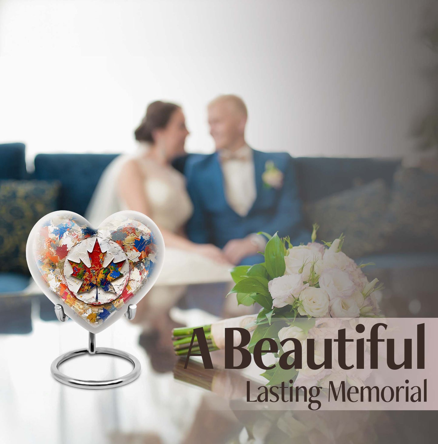 heart-shaped mapple leaf urn