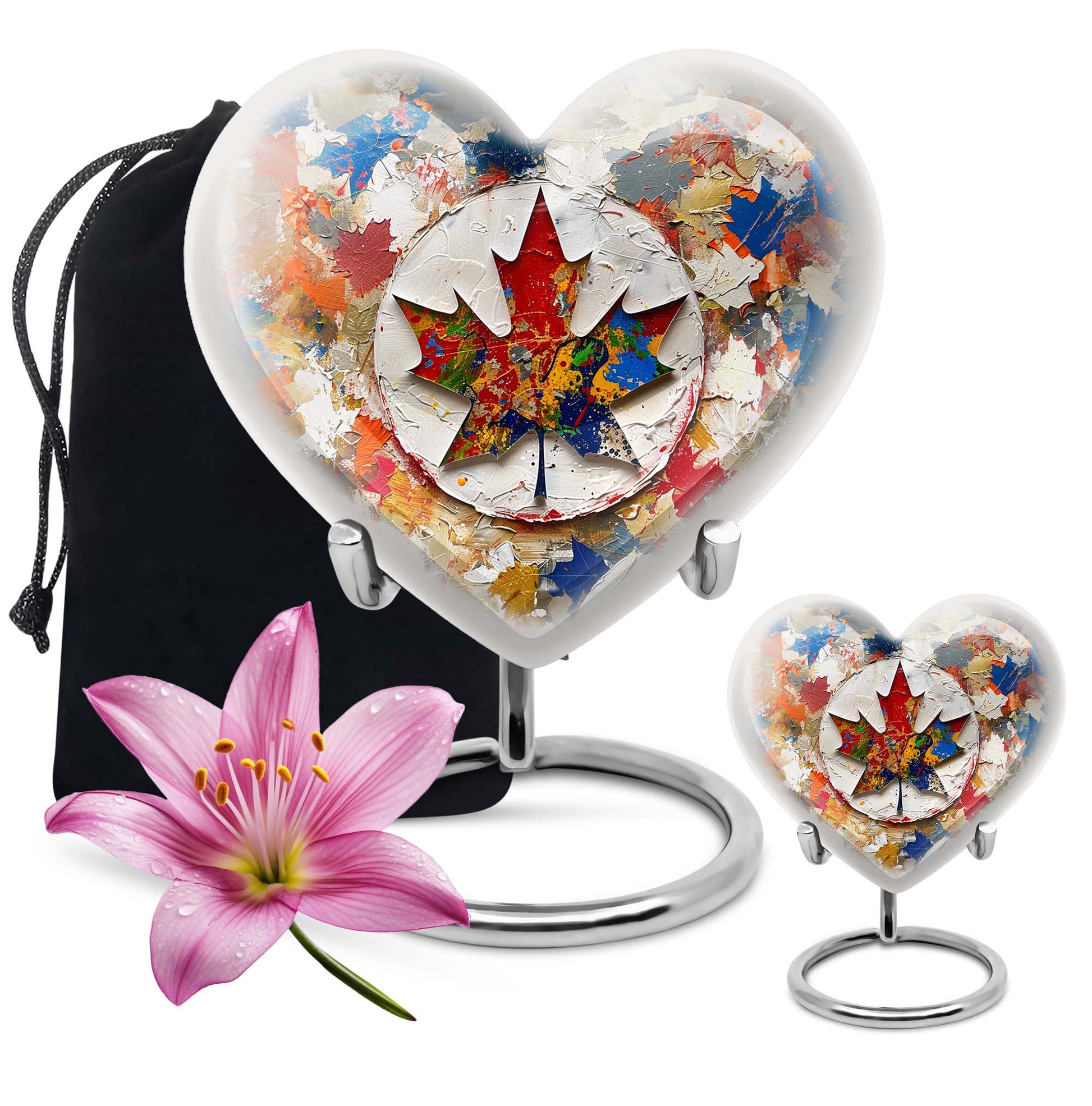 heart-shaped mapple leaf urn