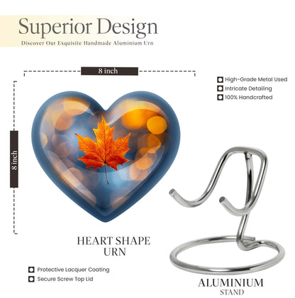 heart-shaped mapple leaf cremation urn