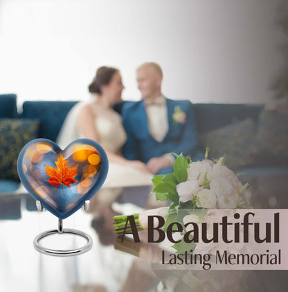 heart-shaped mapple leaf cremation urn
