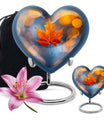 heart-shaped mapple leaf cremation urn