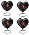 Heart shaped mapple leaf urn in aluminium, 10 inch, suitable for adult male ashes