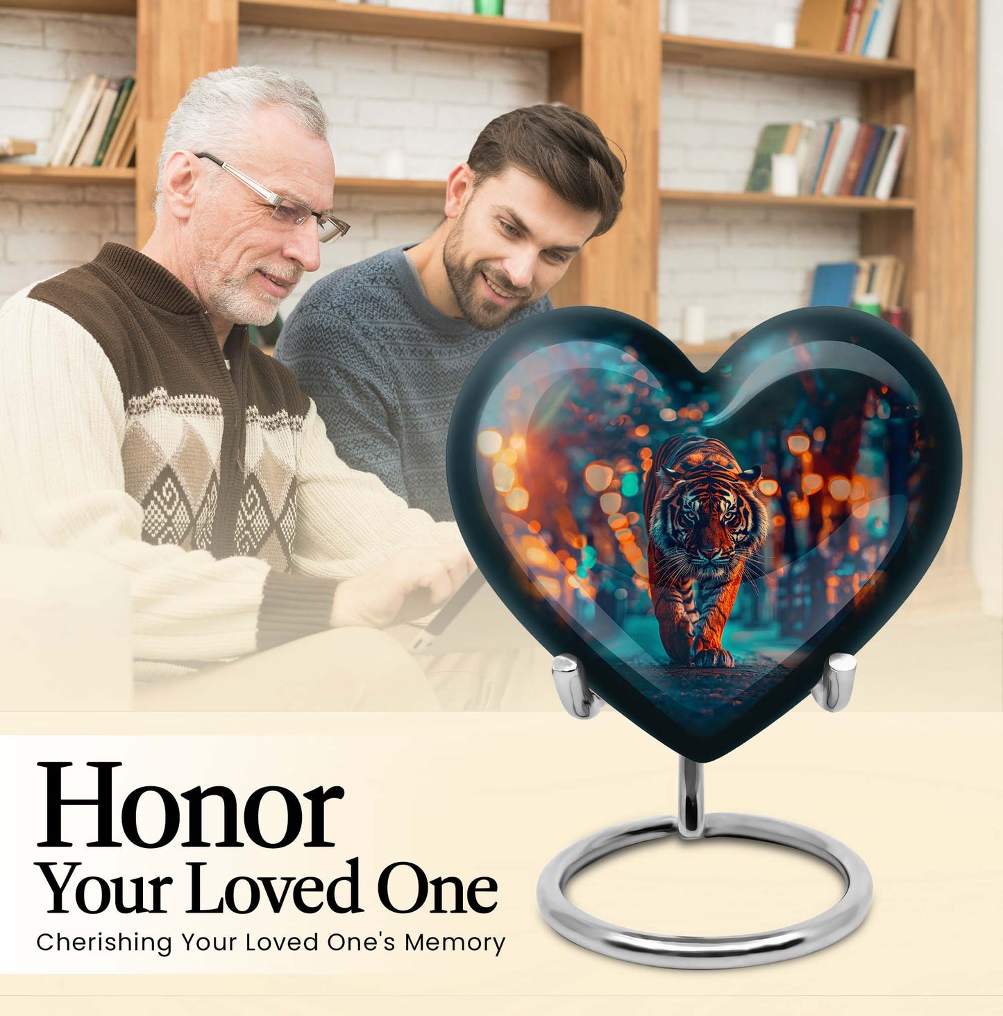  Tiger Heart Urn for cremation ashes,