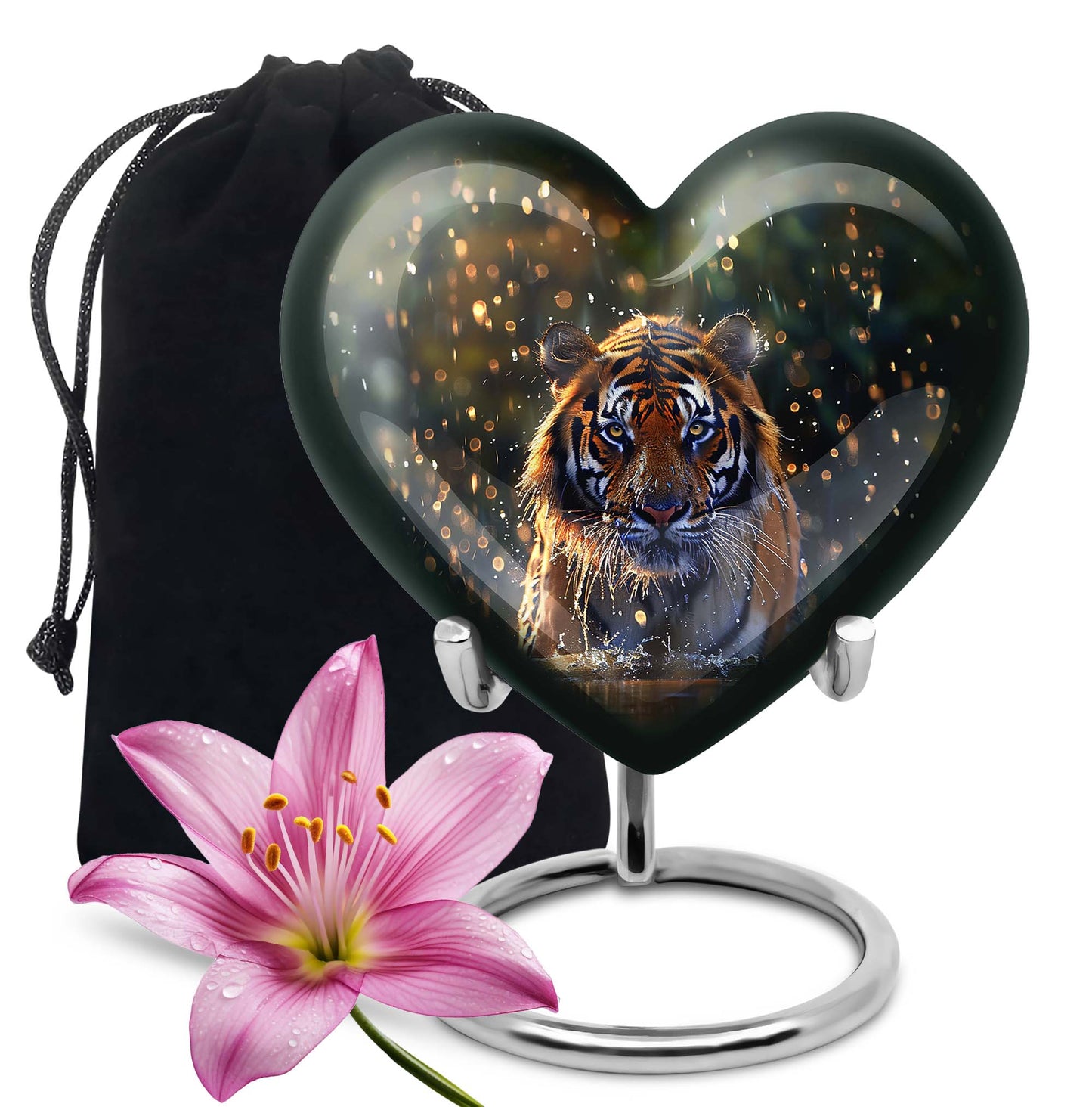 Tiger Theme Large Urn 10 Inch