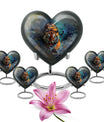 Tiger Theme Large Urn With 4 Keepsake Urn