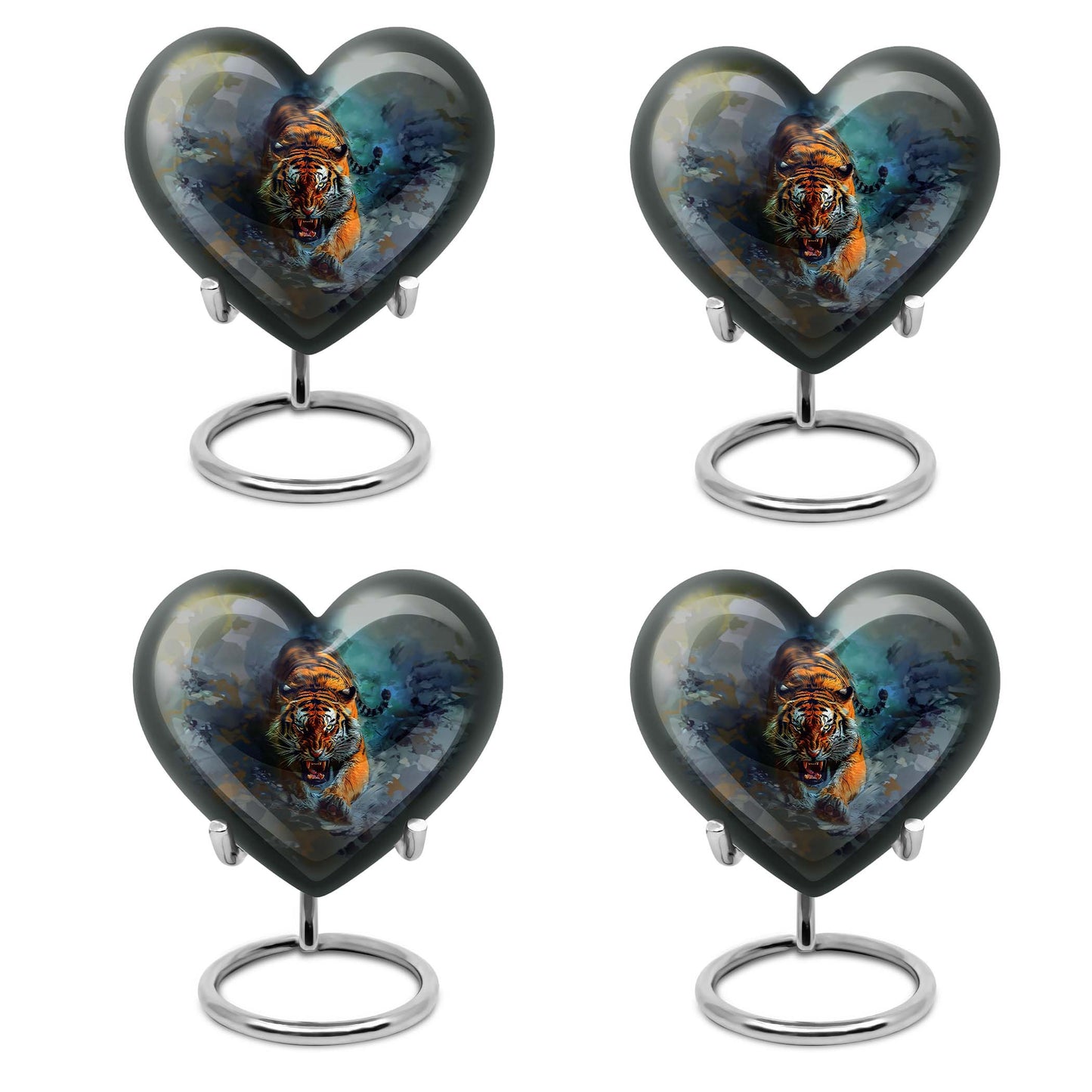 large heart-shaped tiger urn