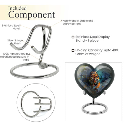 large heart-shaped tiger urn