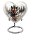 heart-designed tiger urn