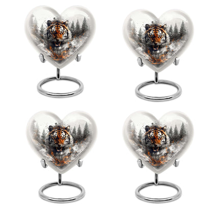heart-designed tiger urn