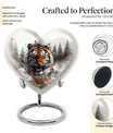 heart-designed tiger urn