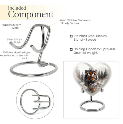 heart-designed tiger urn