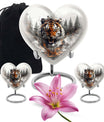 heart-designed tiger urn