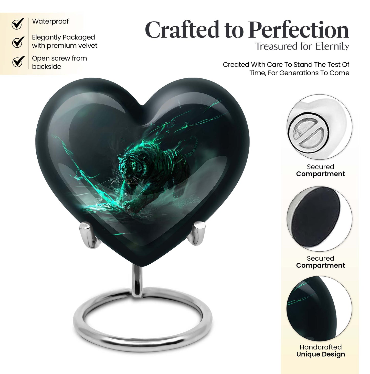 heart-shaped Tiger Urn