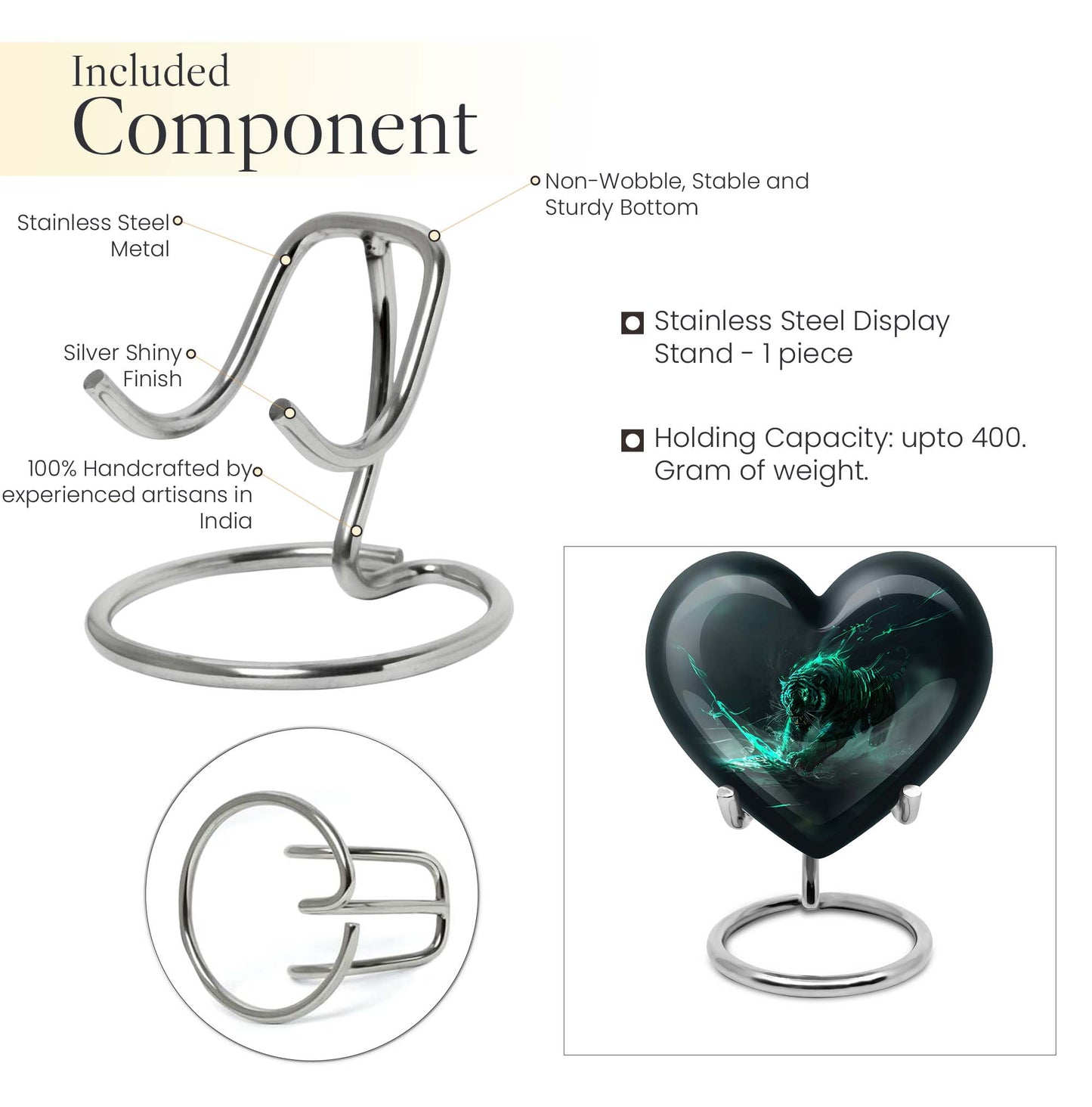 heart-shaped Tiger Urn
