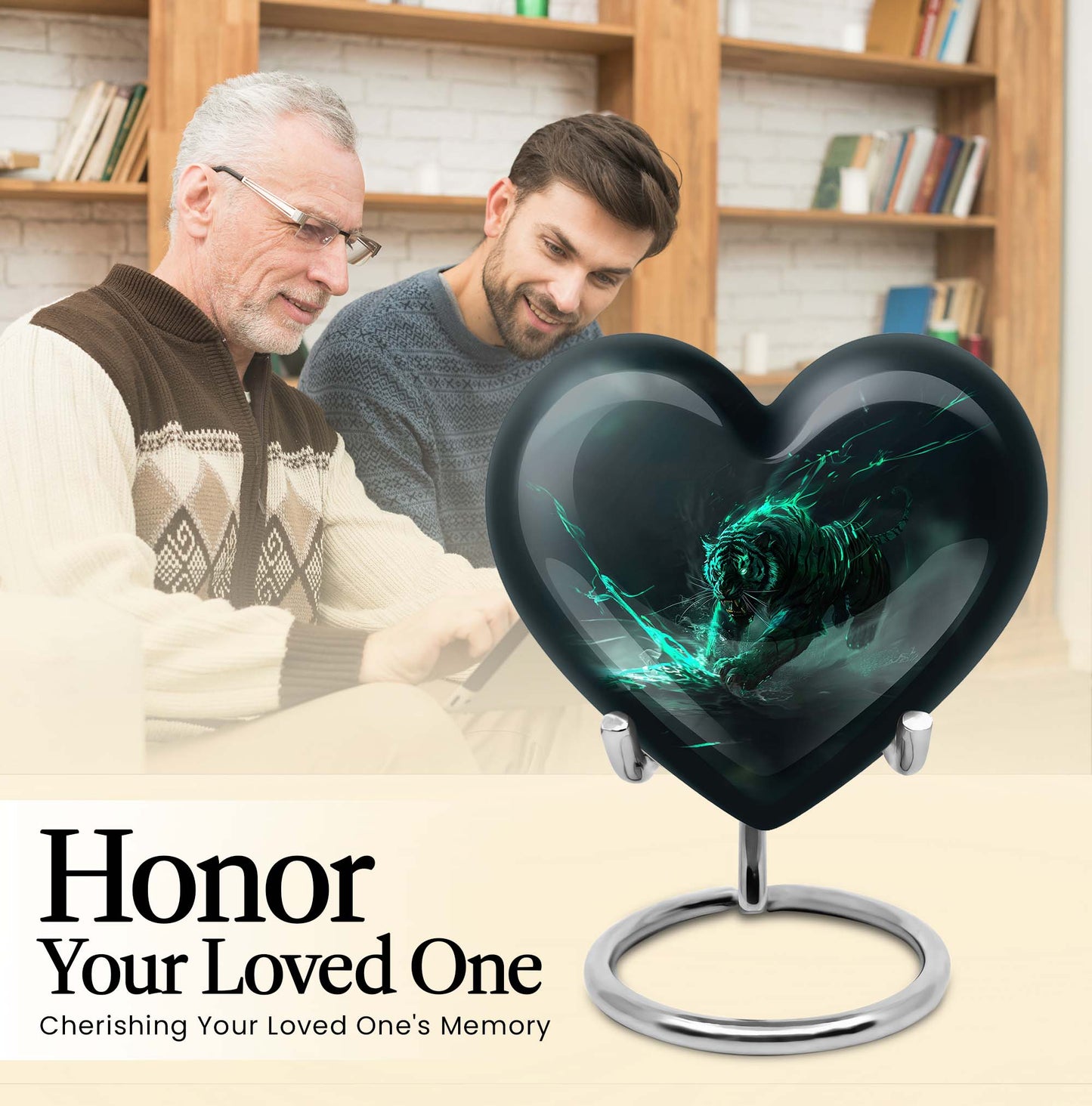 heart-shaped Tiger Urn