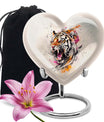 heart-shaped tiger urn