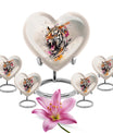heart-shaped tiger urn