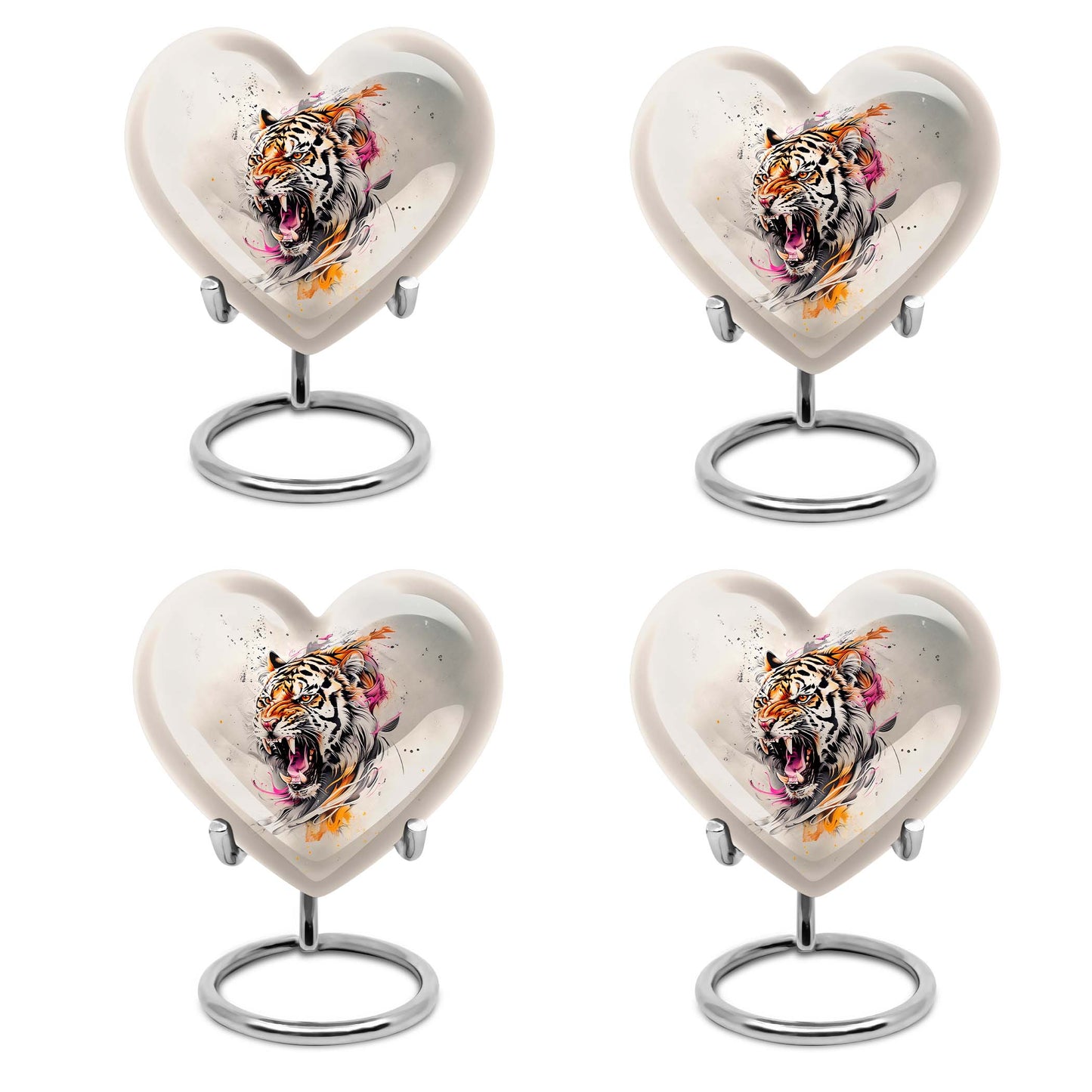 heart-shaped tiger urn
