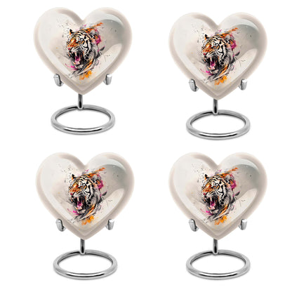 heart-shaped tiger urn