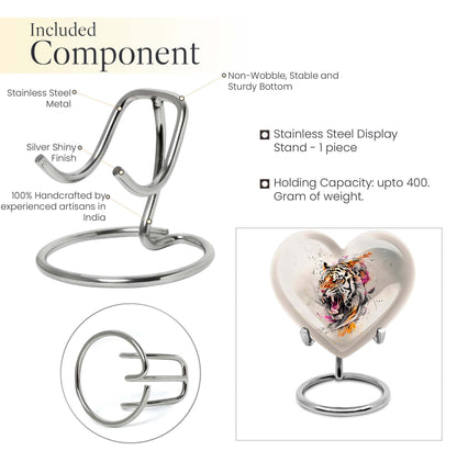 heart-shaped tiger urn