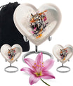 heart-shaped tiger urn