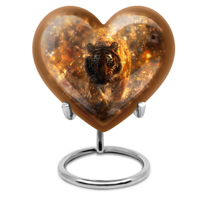 10-inch heart-shaped tiger urn floral design