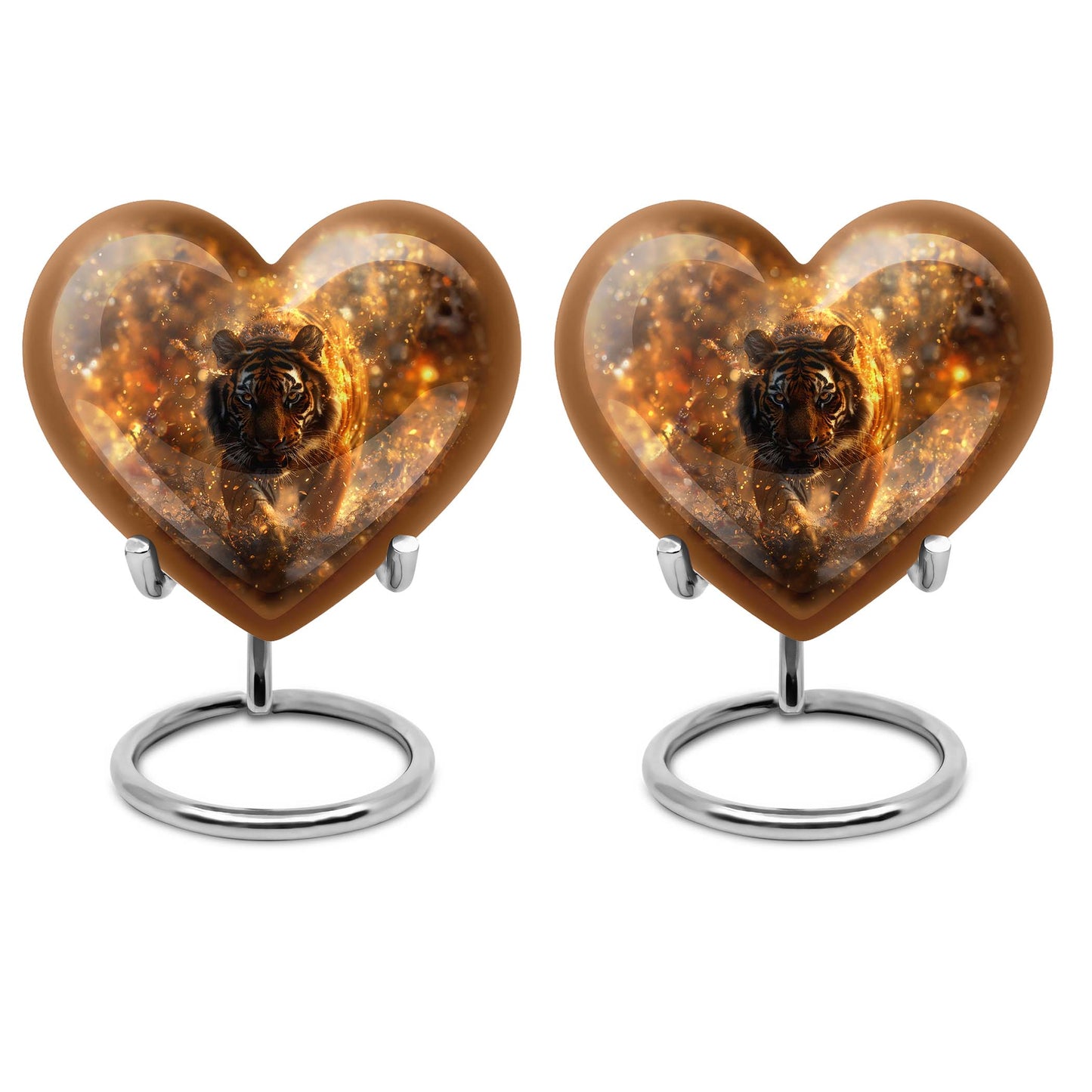 10-inch heart-shaped tiger urn floral design