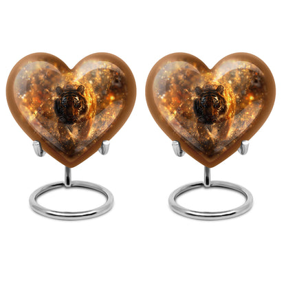 10-inch heart-shaped tiger urn floral design