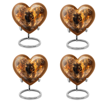 10-inch heart-shaped tiger urn floral design