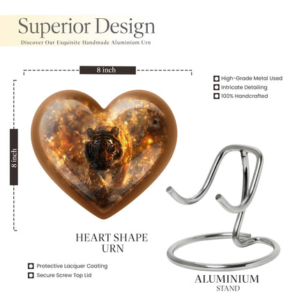 10-inch heart-shaped tiger urn floral design