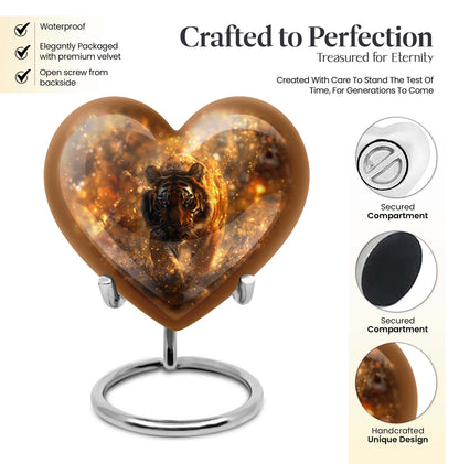 10-inch heart-shaped tiger urn floral design