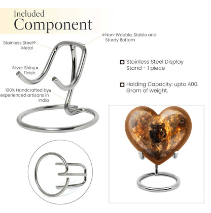 10-inch heart-shaped tiger urn floral design