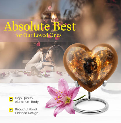 10-inch heart-shaped tiger urn floral design