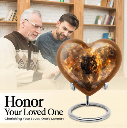 10-inch heart-shaped tiger urn floral design