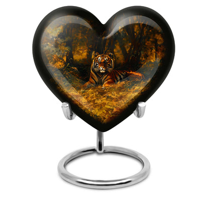 heart-shaped tiger urn for adult ashes