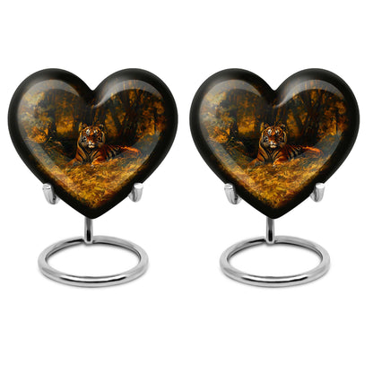 heart-shaped tiger urn for adult ashes