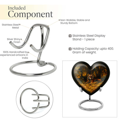 heart-shaped tiger urn for adult ashes