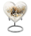 heart-shaped tiger urn