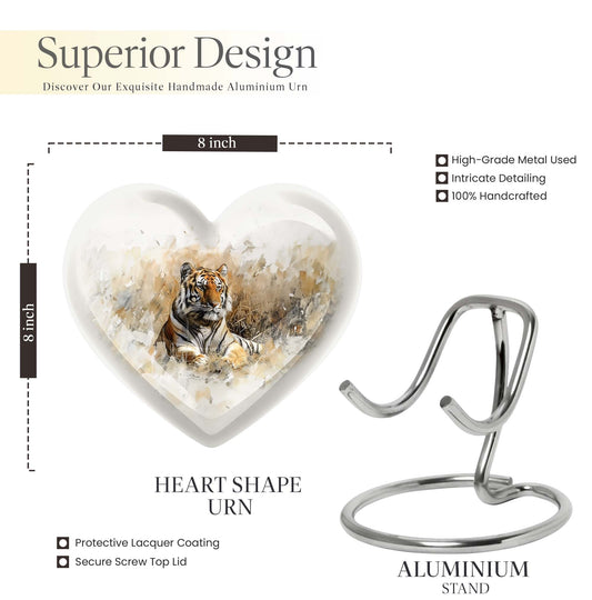 heart-shaped tiger urn