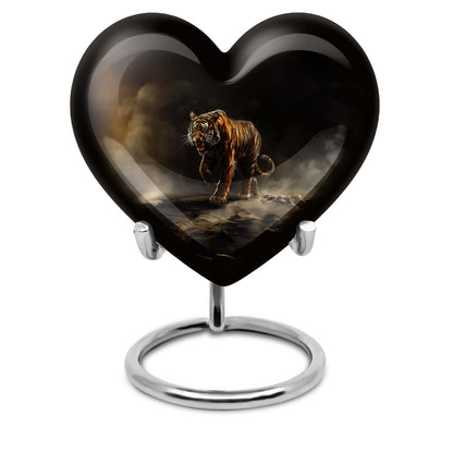 heart-shaped tiger urn
