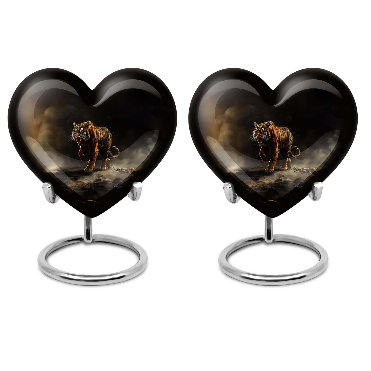 heart-shaped tiger urn