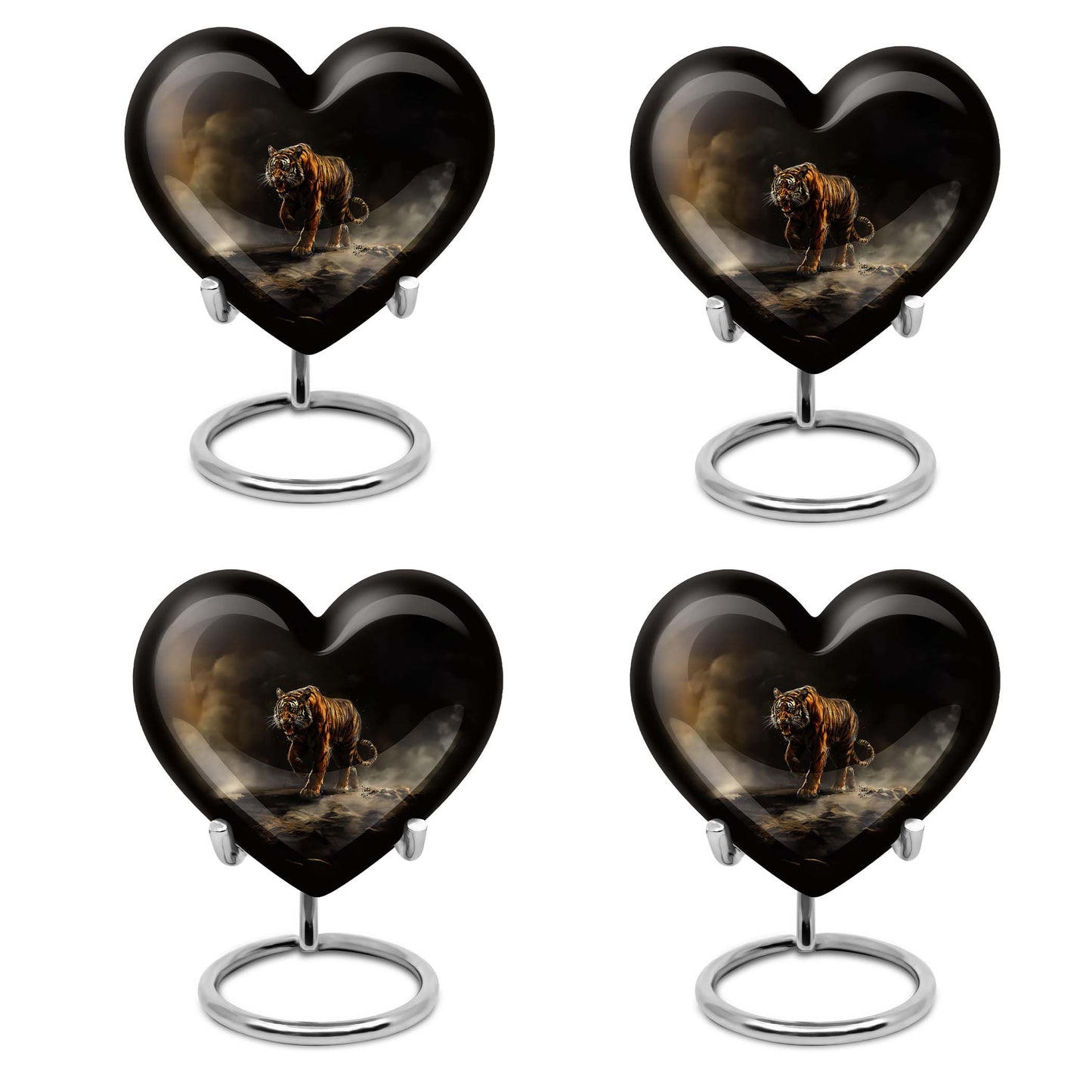 heart-shaped tiger urn