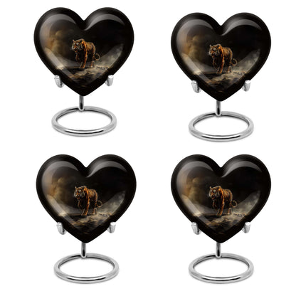 heart-shaped tiger urn