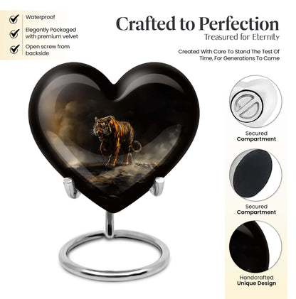heart-shaped tiger urn