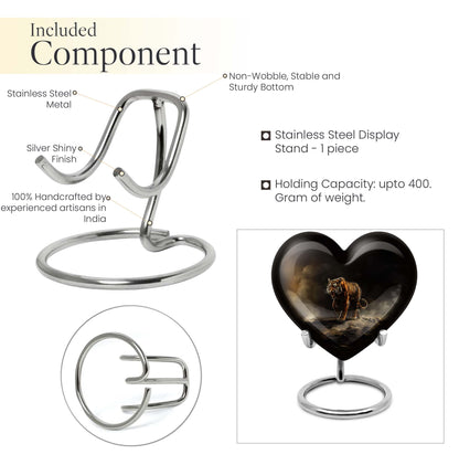 heart-shaped tiger urn
